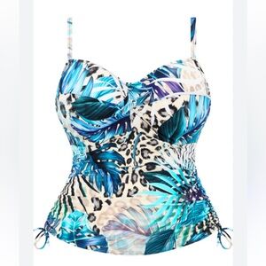 FANTASIE Kabini Oasis Twist Front underwire Tankini Top size 34DDD NWT